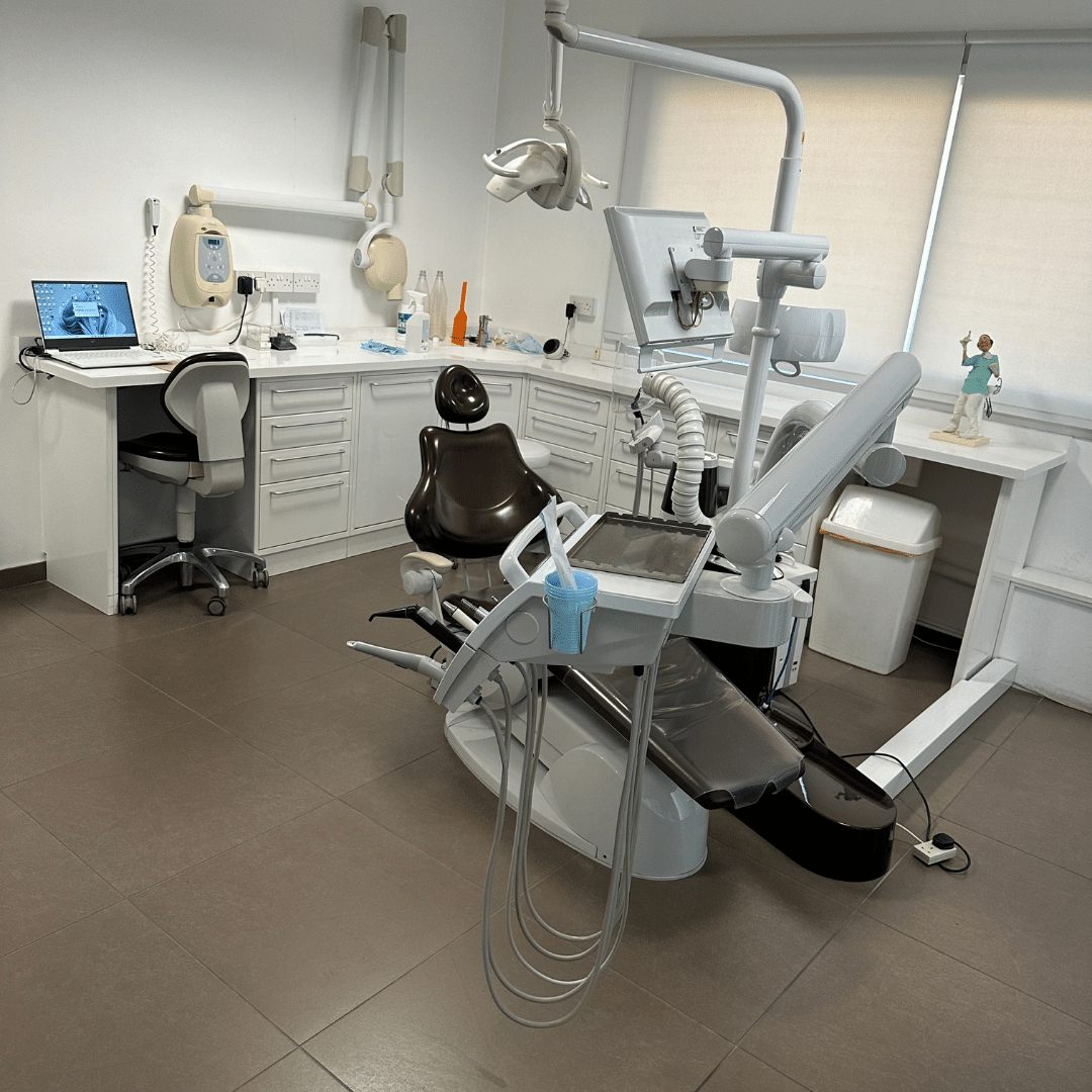 Modern dental treatment room at Dr. Cosma Giannakopoulos' clinic in Paphos