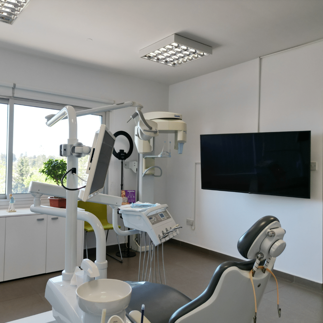Modern dental treatment room at Dr. Cosma Giannakopoulos' clinic in Paphos