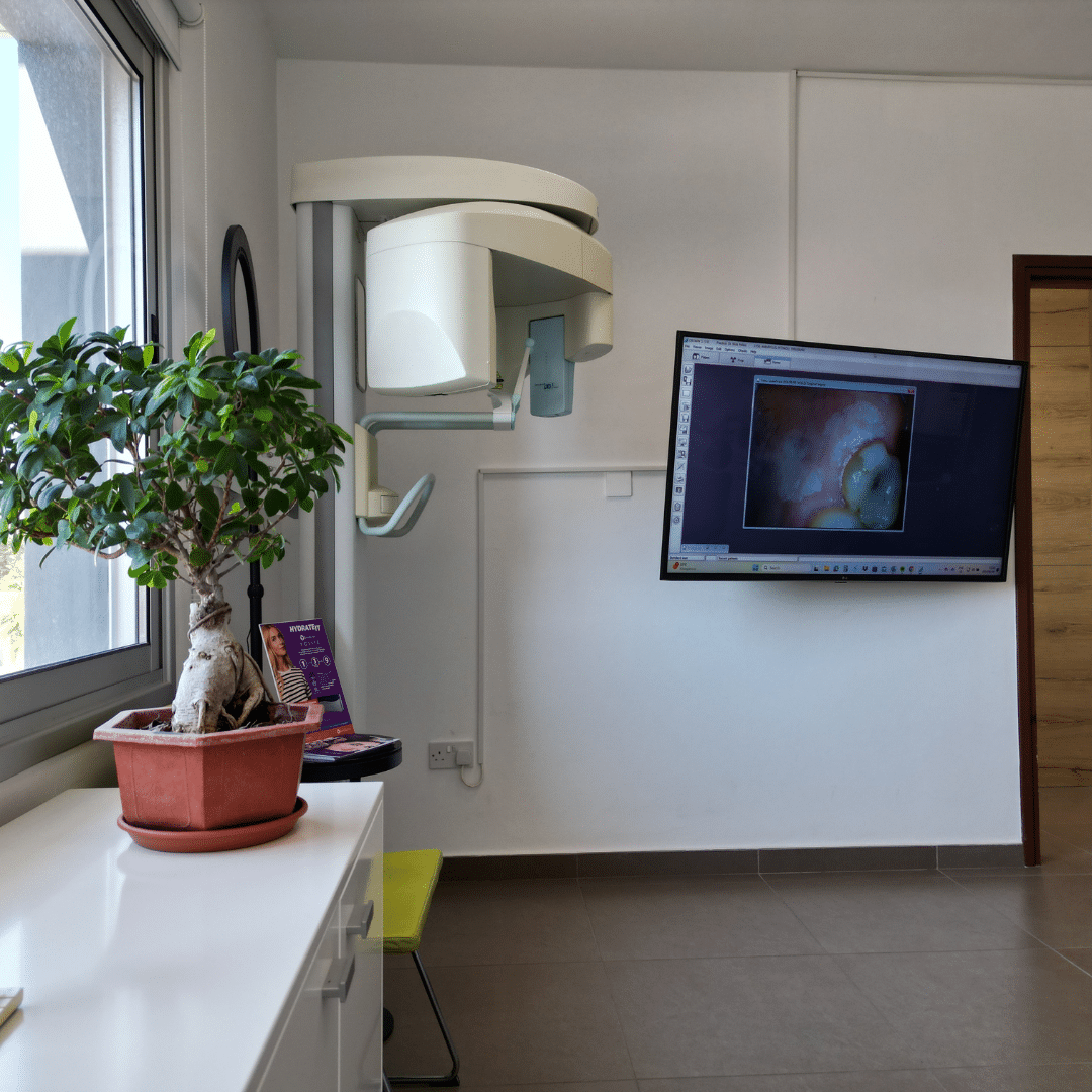 Modern dental treatment room at Dr. Cosma Giannakopoulos' clinic in Paphos
