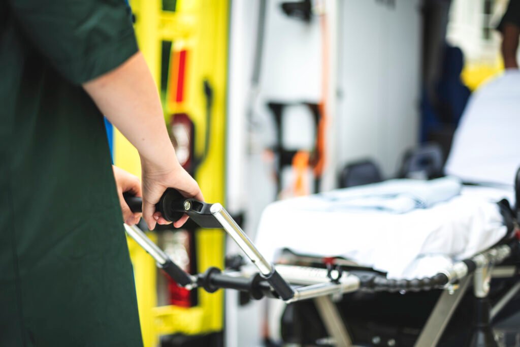 Paramedics with an ambulance representing emergency healthcare in Cyprus