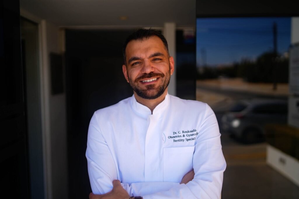 Dr Christos Roukoudis outside his practice in Limassol